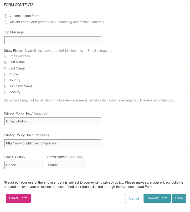 編輯潛在客戶表單